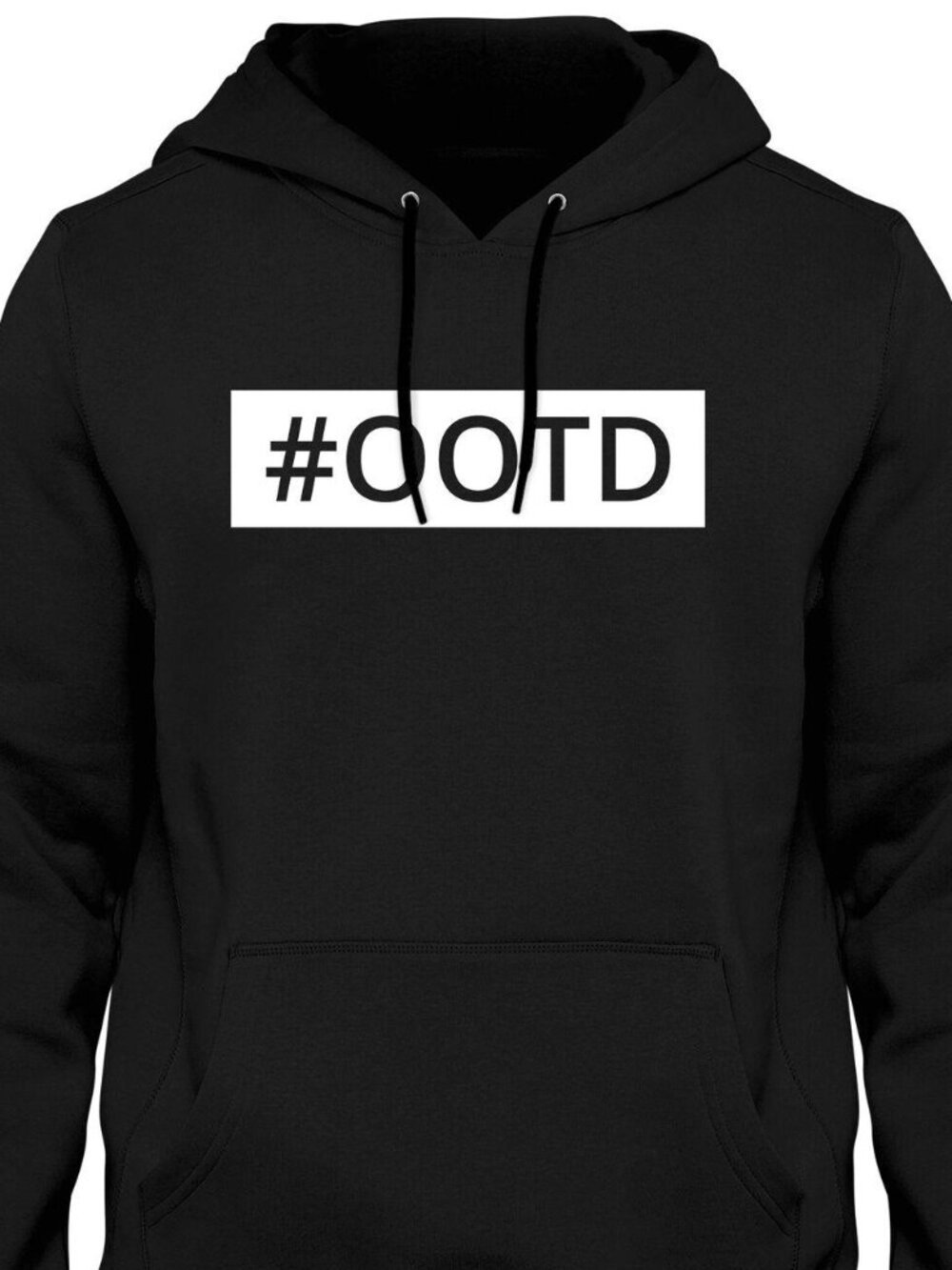 New #OOTD Black Hoodie Fleece Sweatshirt